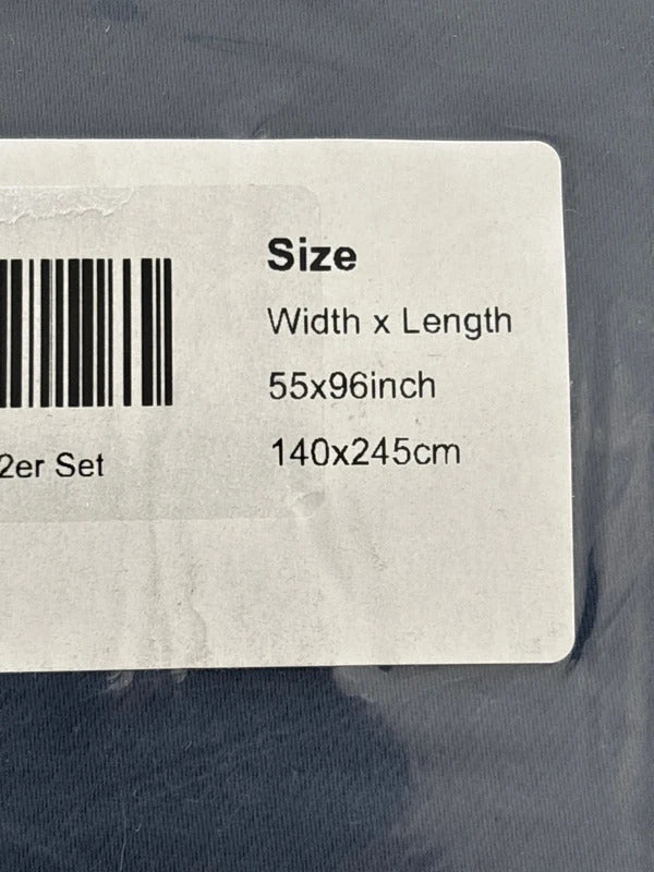 Navy Blue Pencil pleat Blackout curtains 55Wx96L inches x2 panels