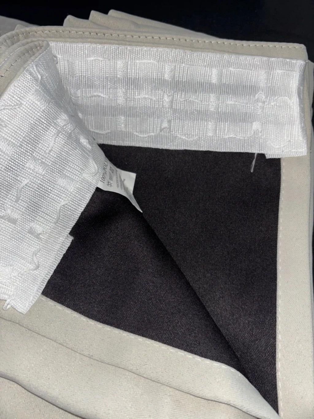 Beige Full Blackout Curtains 2 Panels, W66 x L72 Pencil pleat