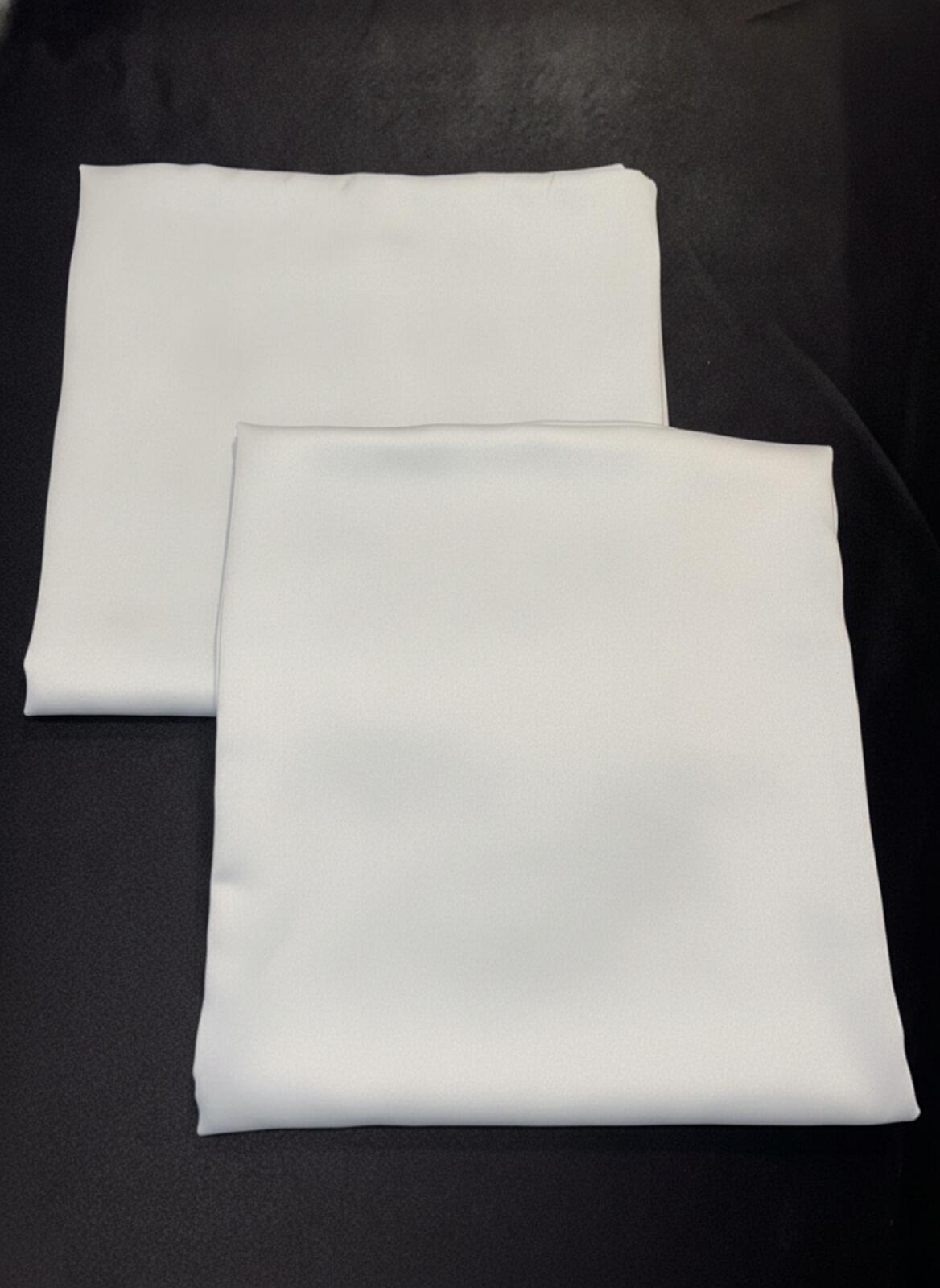 Super Soft Blackout Curtains Pencil Pleat  Silver White W55 x L96 Inch 2 Panels