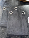 Faux Linen 💯 Blackout Charcoal Grey Eyelet Curtains 90Wx72L inches 2 panels
