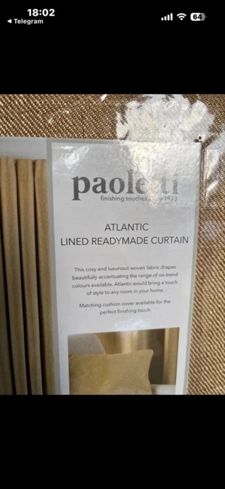 Woven Ochre fully lined Curtains 90Wx54L