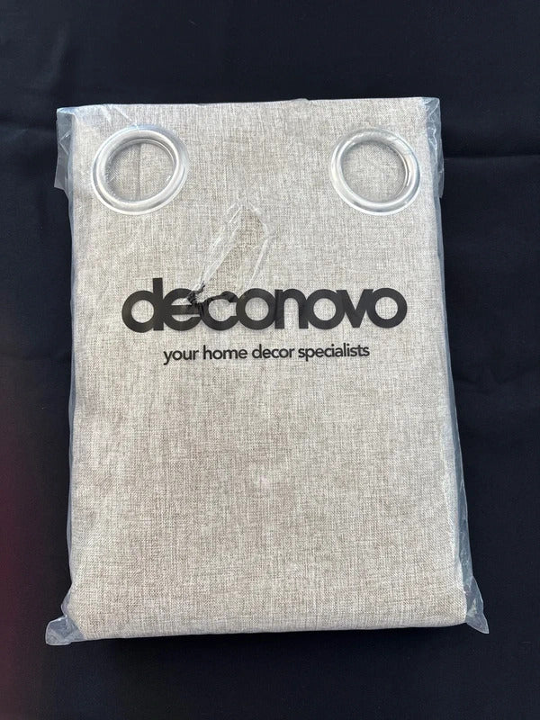 💯 Blackout Faux linen Curtains in Pale Khaki 46Wx54L x 2