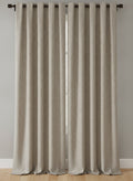 Luxury Heavyweight Herringbone Woven Curtains – Natural Beige 2 Panels 90” x 90”