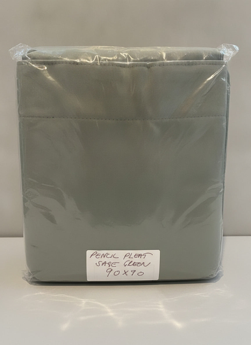 Pencil Pleat  Curtains in sage Green 90 x90 2 panels rrp £55