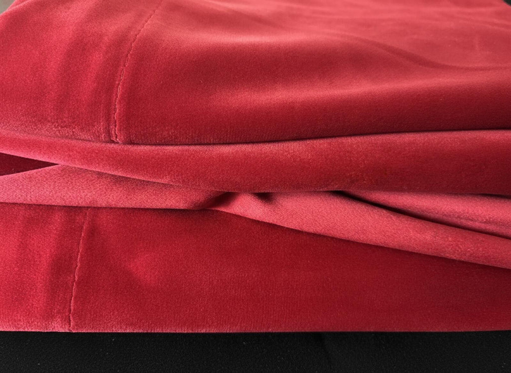 Luxury Red Velvet Pencil Pleat Curtains 52Wx84L inches