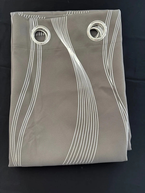 Deconovo Grey with Silver Wave 66Wx72L inches x 2 rrp£45
