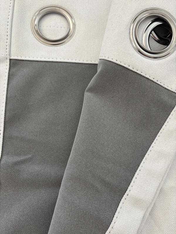 White Faux linen 💯 Blackout Curtains 46Wx54L x 2
