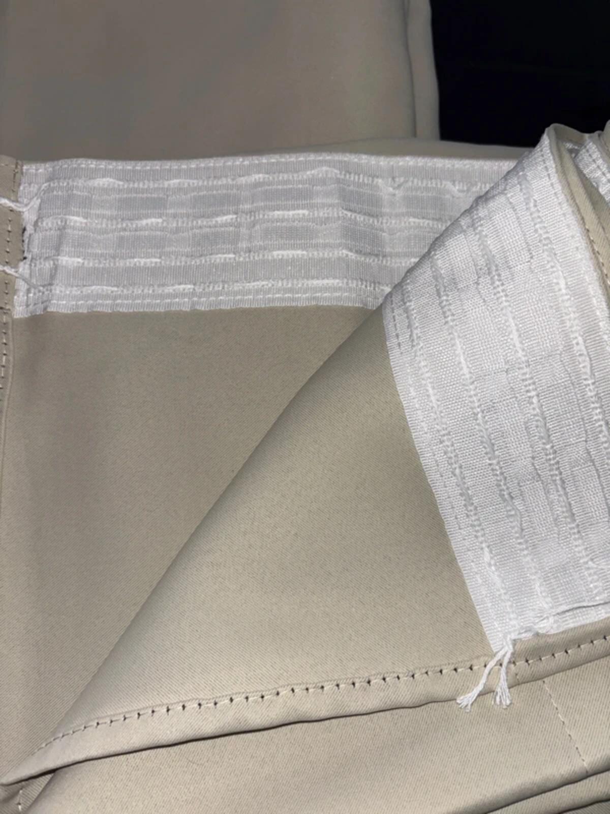 Light Beige Pencil pleat Curtains 90Wx54L 2 panels