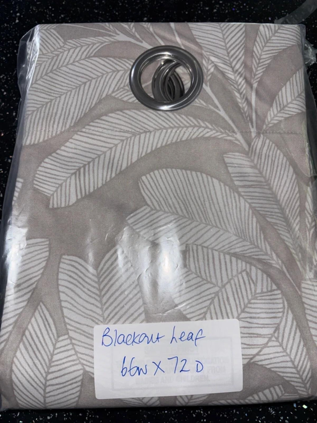 Leaf Pattern Blackout Curtains 2 panels 66Wx72L
