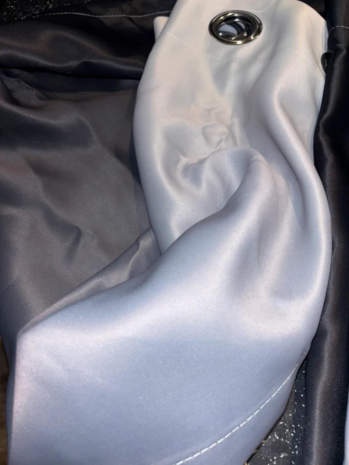 Pair of black and grey ombré curtains blackout and thermal 46W x 54L