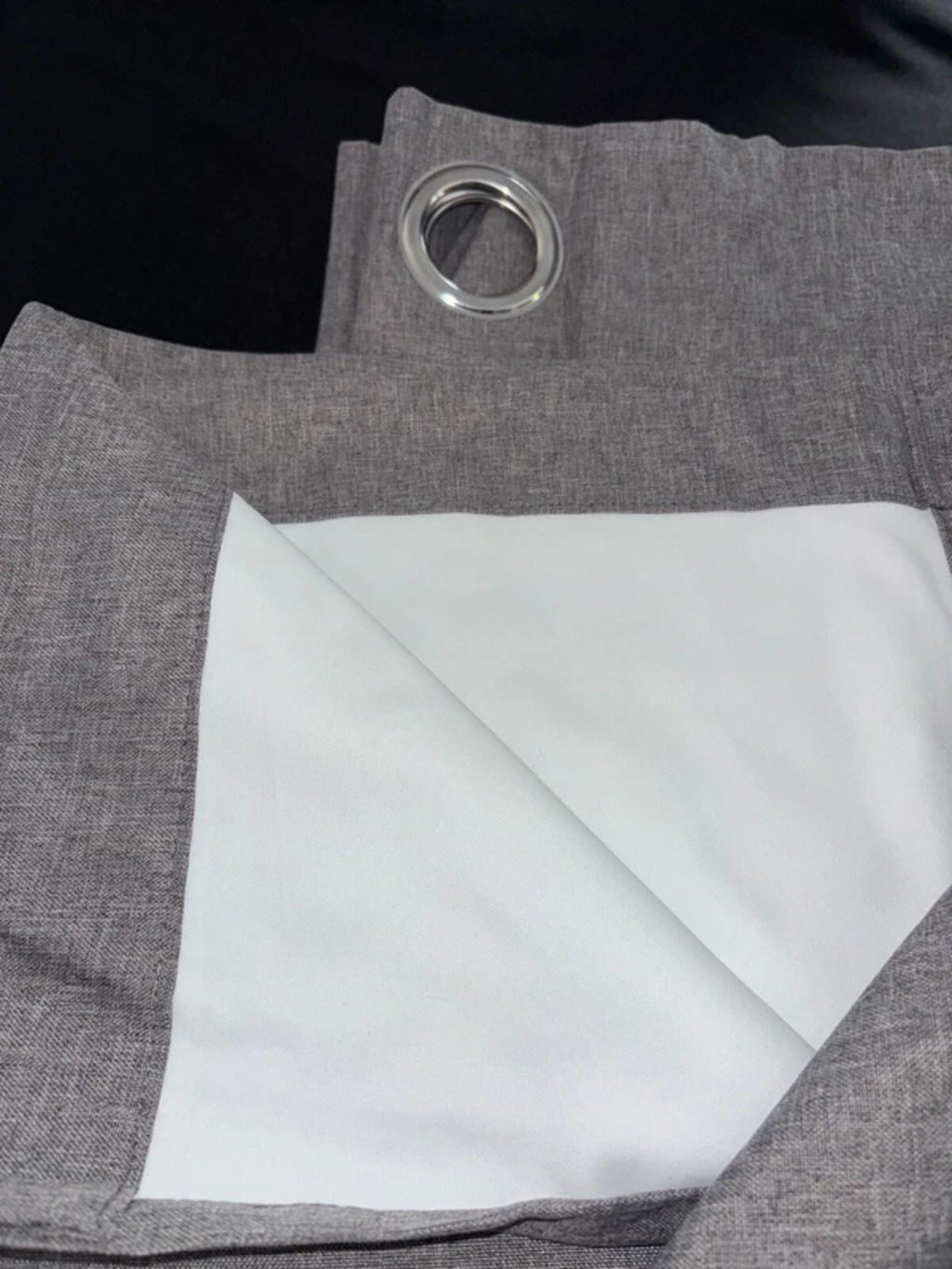 Faux Linen blackout Curtains Grey 90Wx72L