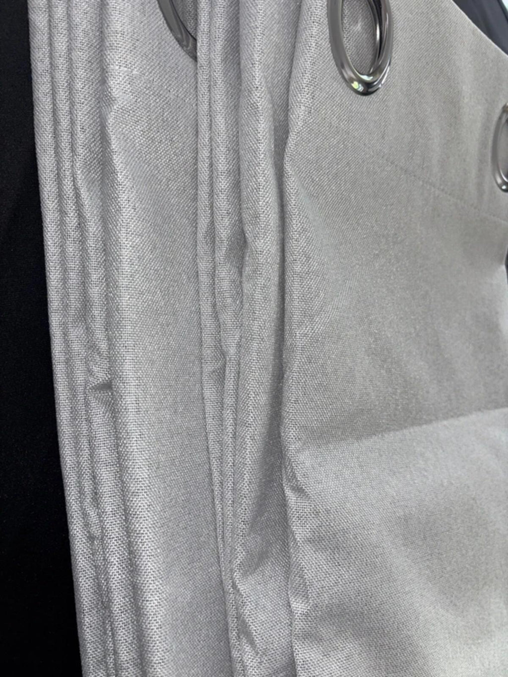 Faux Linen textured Greyish White 💯 Blackout Curtains 52Wx72L inches