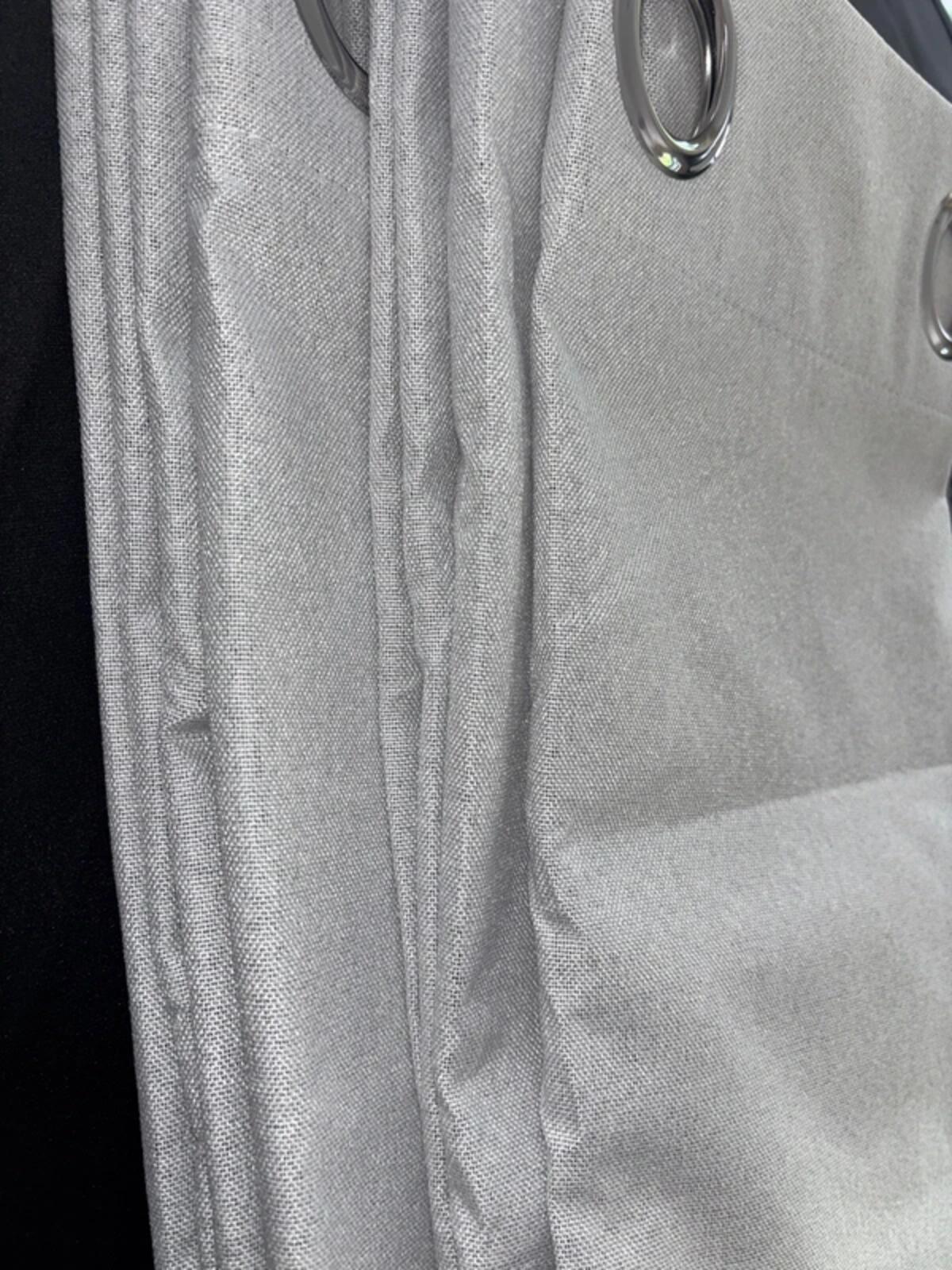Faux Linen textured Greyish White 💯 Blackout Curtains 52Wx72L inches