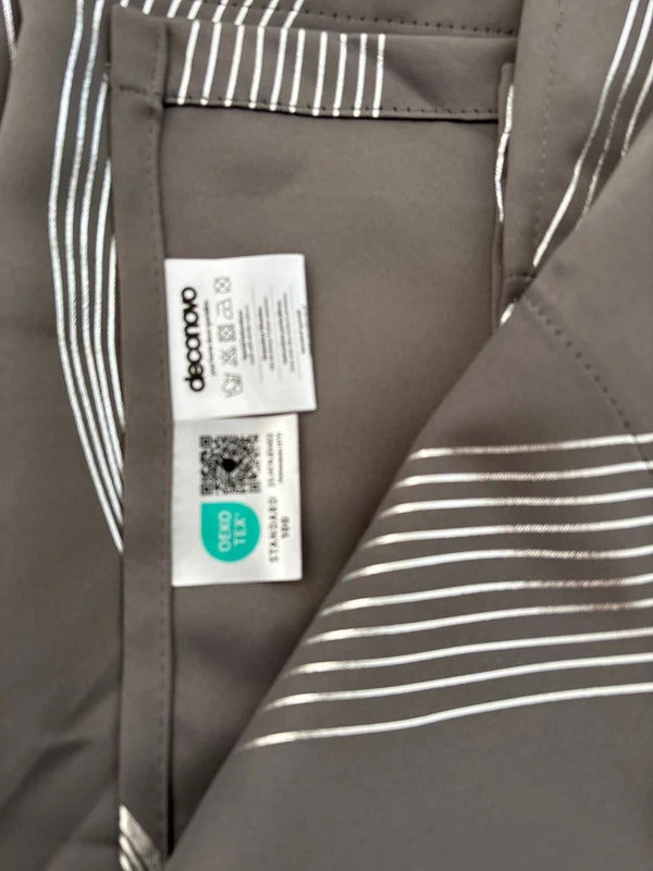 Deconovo Grey with Silver Wave 66Wx72L inches x 2 rrp£45