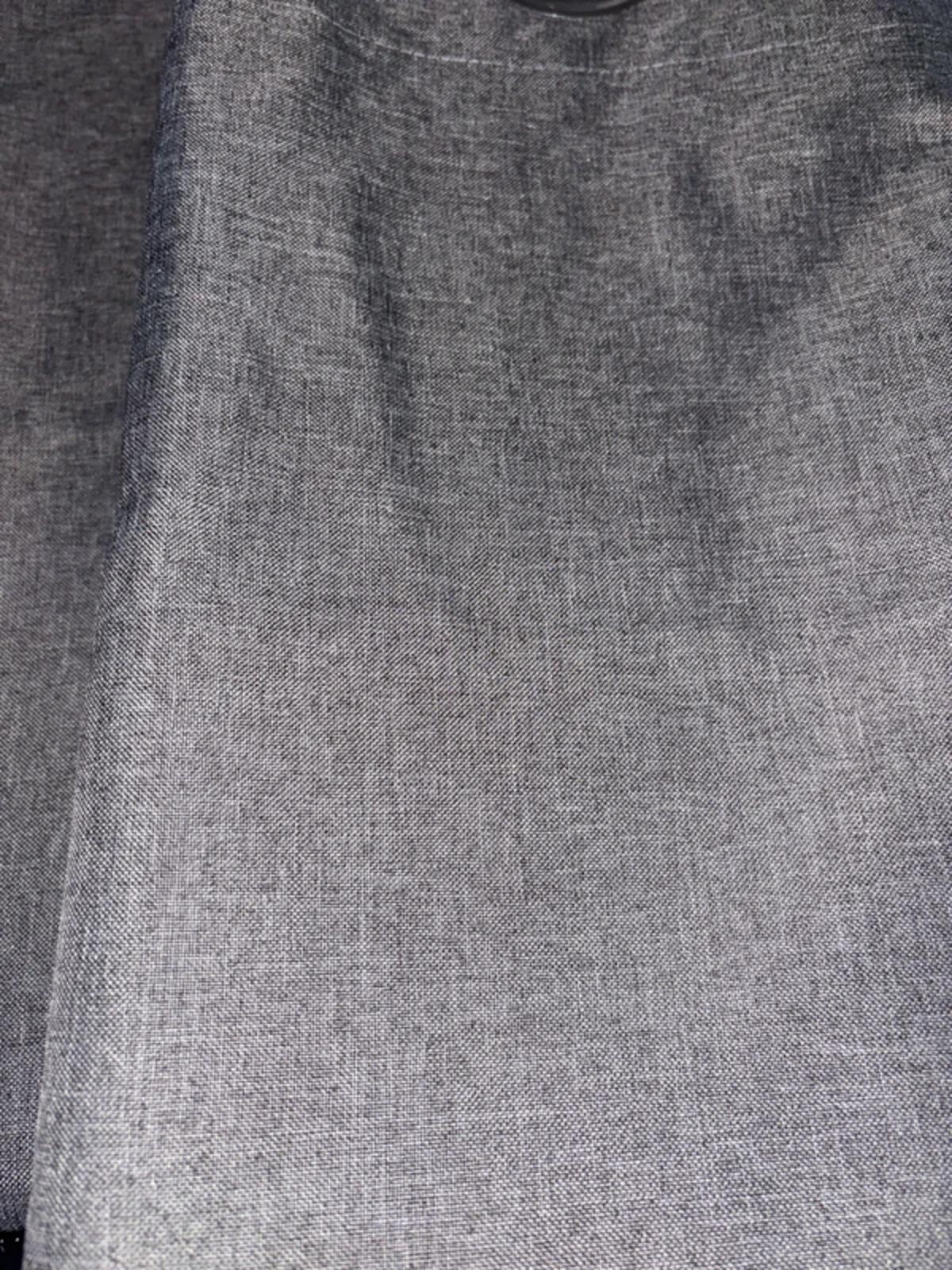 Linen look Flint Grey Blackout Curtains 46Wx72L 2 panels
