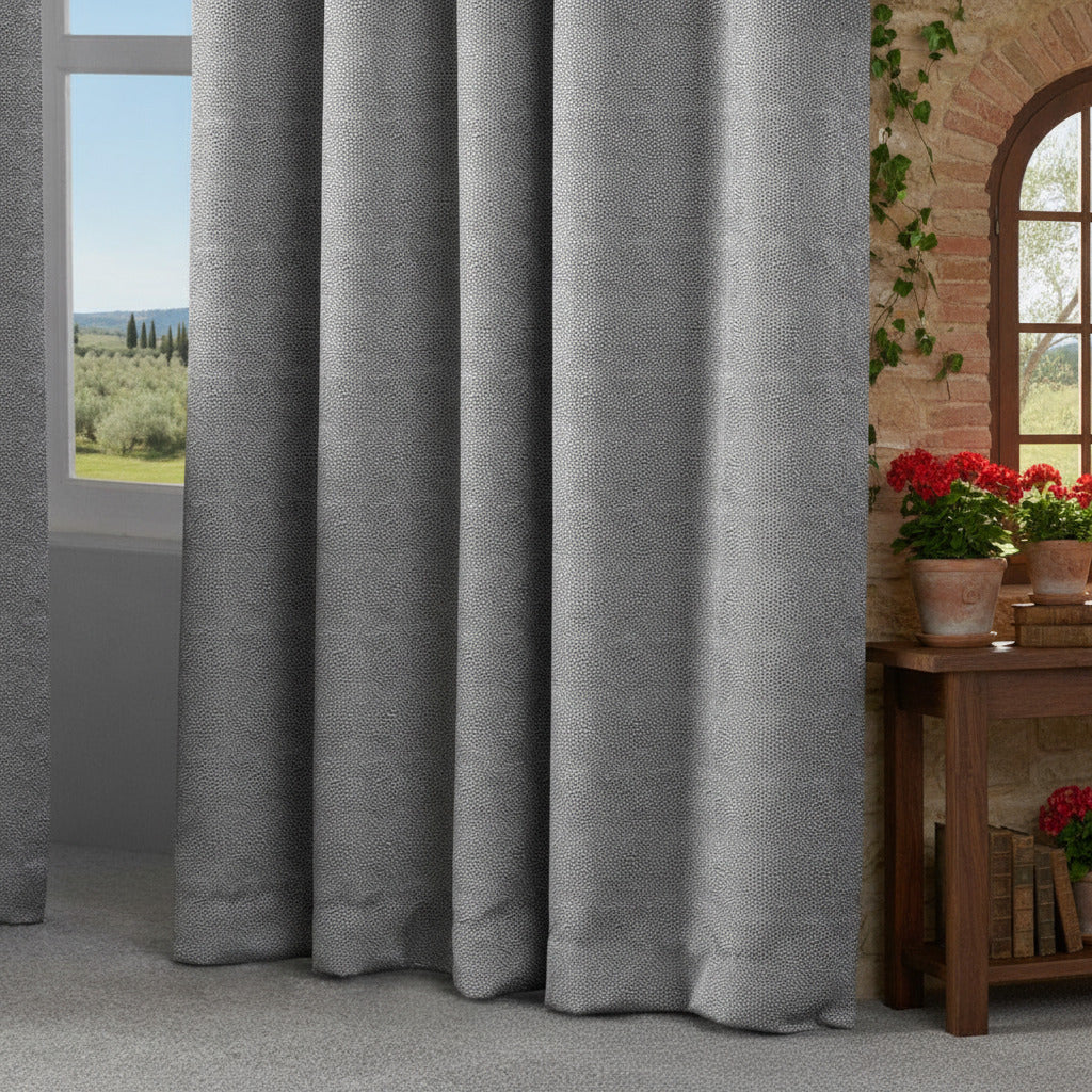 Luxurious Paoletti Pendleton eyelet curtains 66"Wx90"L-Graphite
