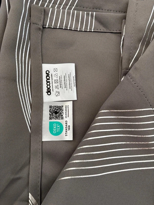 Deconovo Grey with Silver Wave 66Wx72L inches x 2 rrp£45