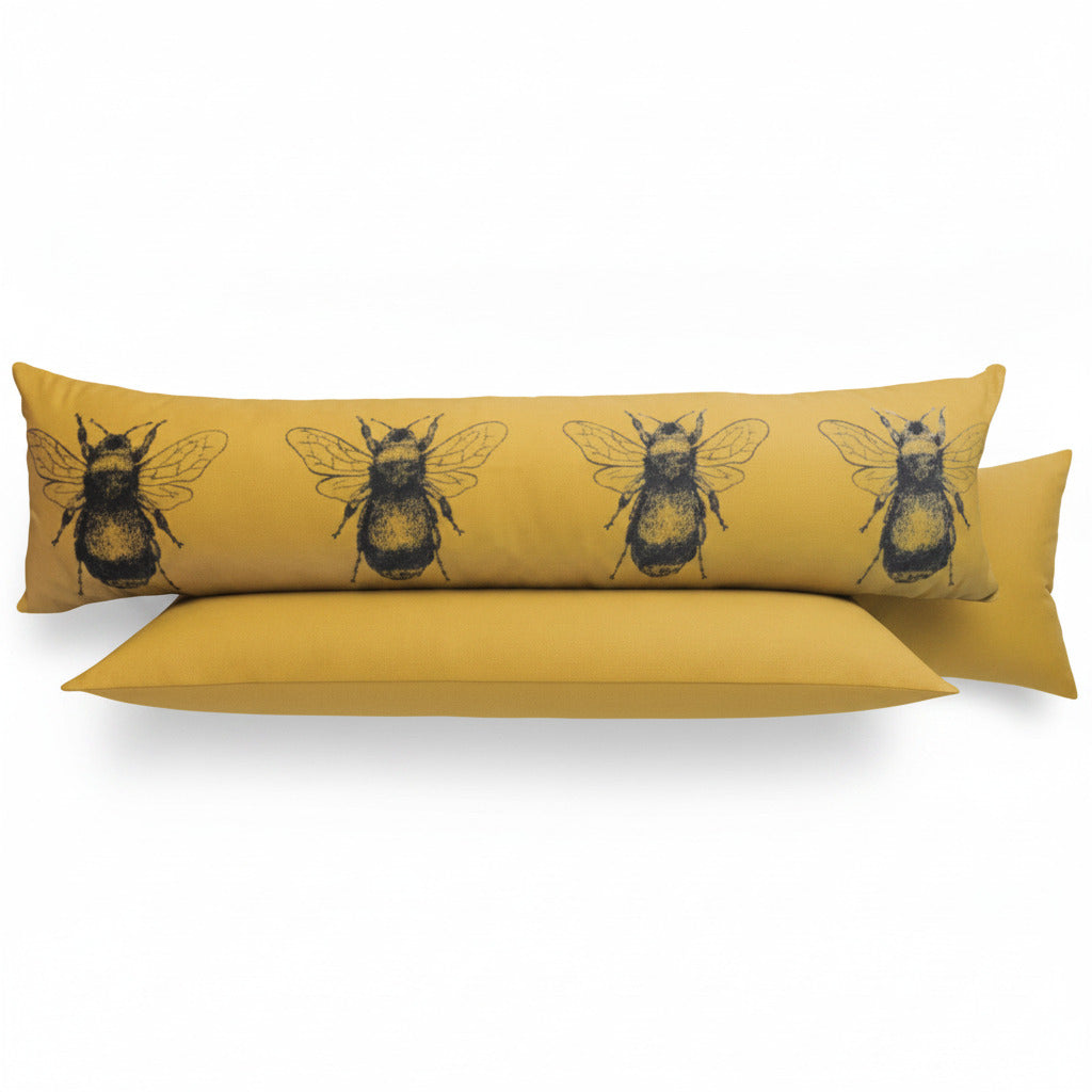 The Evans Lichfield Velvet Gold Bee Draught Excluder