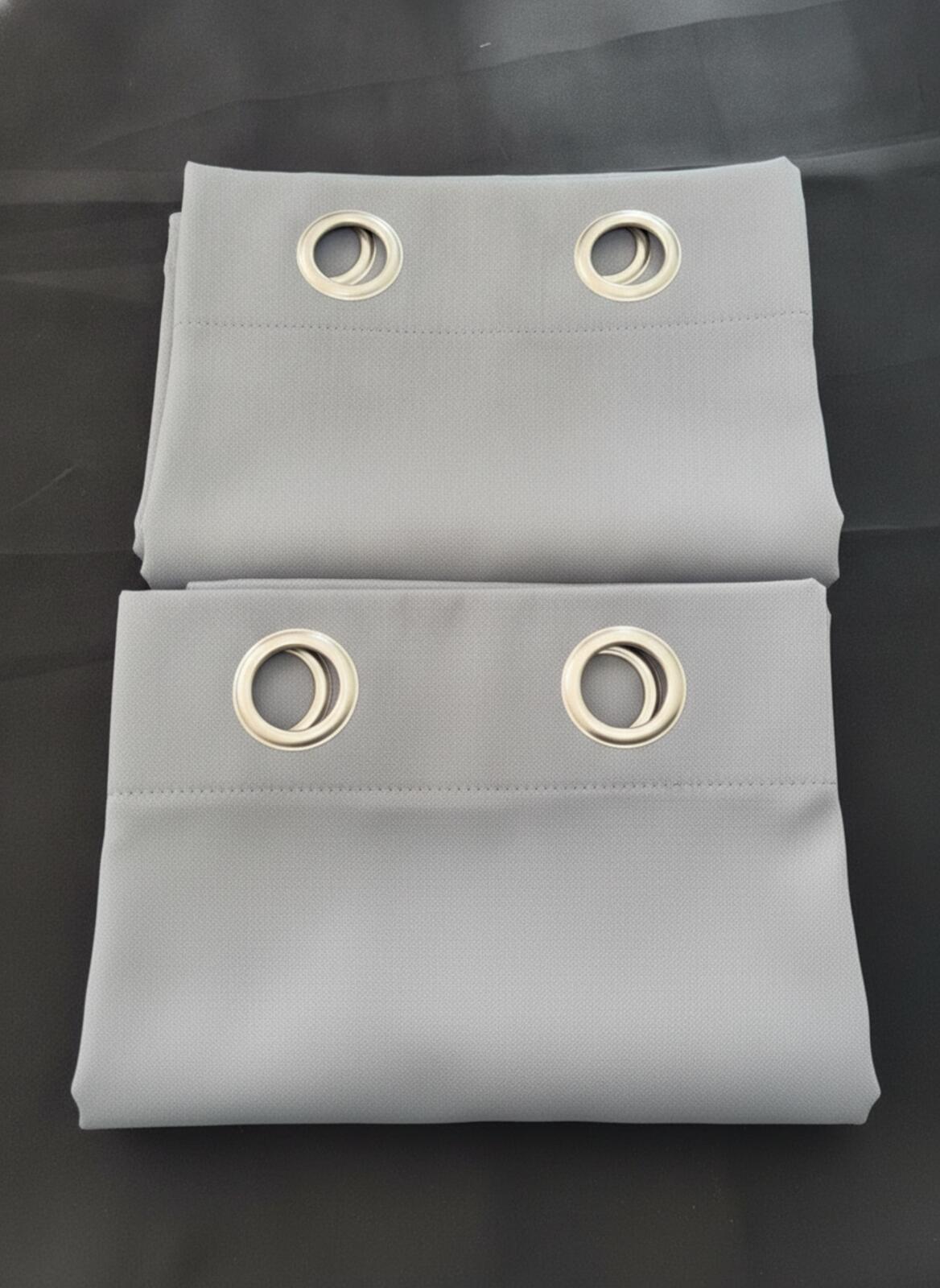 Textured Herringbone Curtains in Grey 52Wx72L
