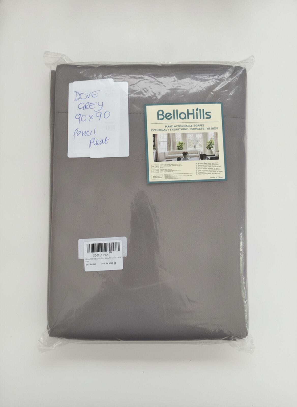 Dove Grey Pencil pleat Curtains 90Wx90L 2 panels rrp£49