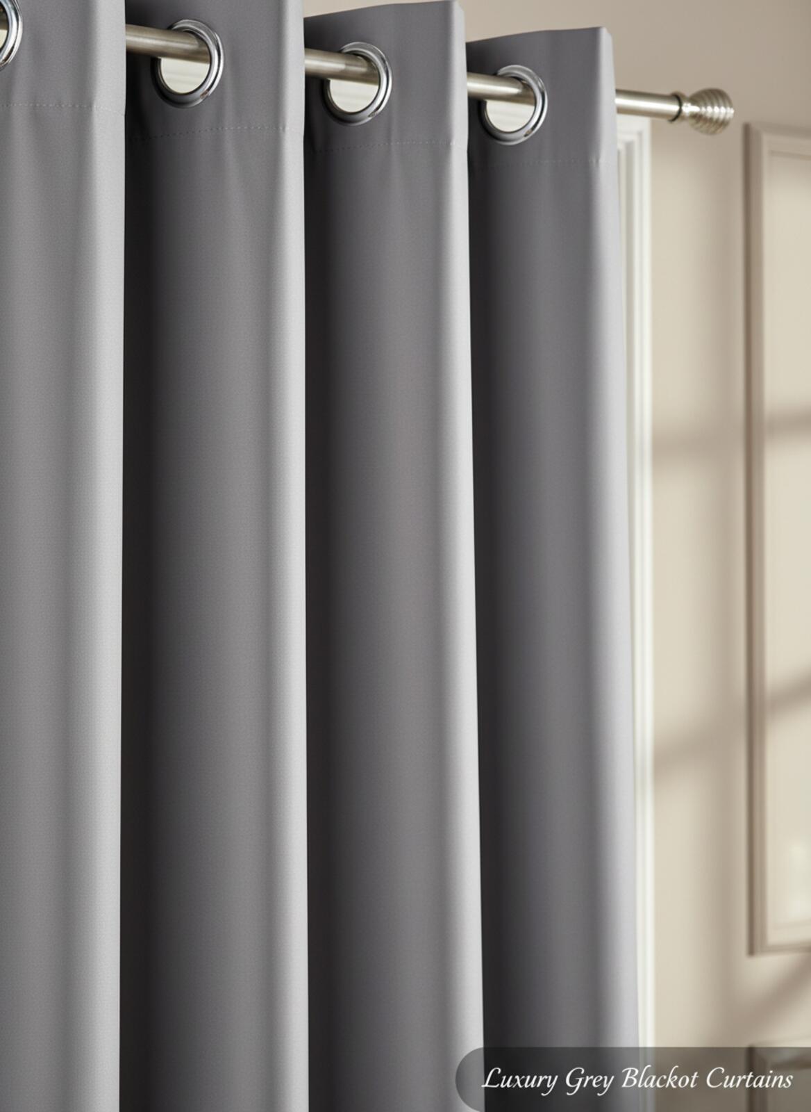 PONY DANCE Blackout Curtains 42W x 45L in Eyelet Top Panel Pair Black