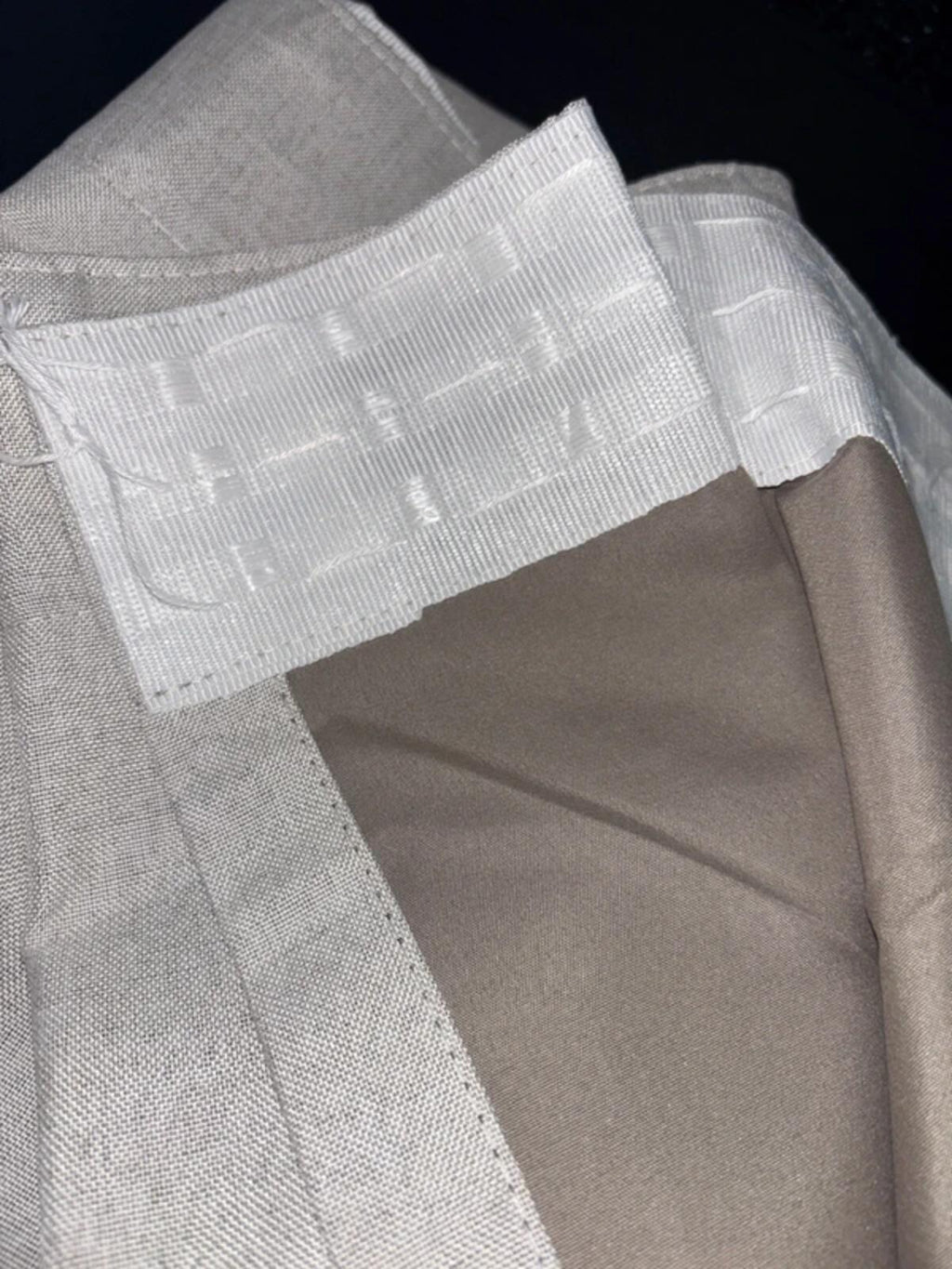 Cream Faux linen Pencil Pleat Curtains 52Wx63L