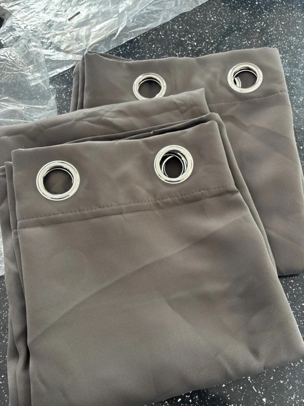 Blackout Thermal Eyelet Curtains – Grey  66Wx63L 2 panels