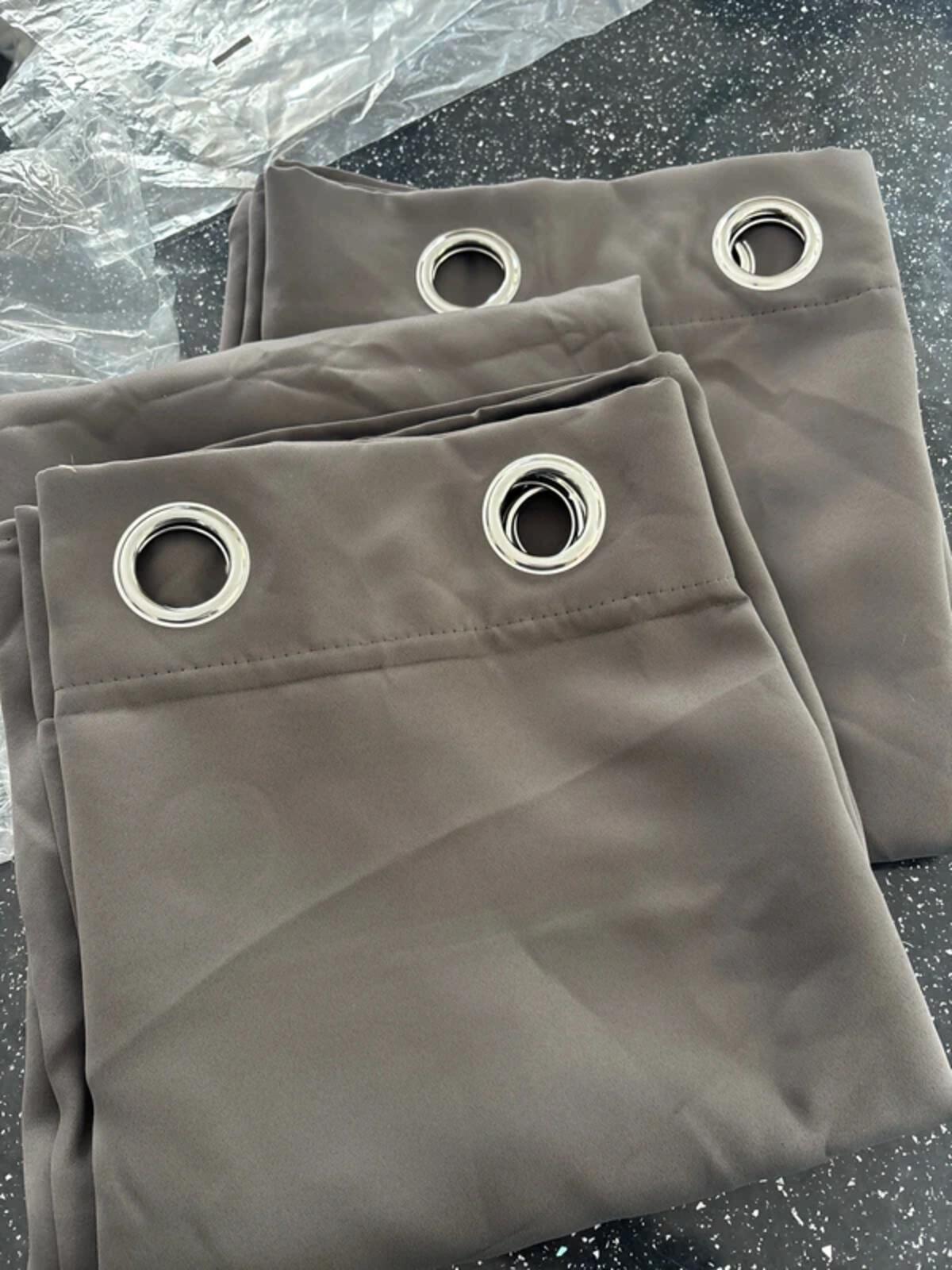 Blackout Thermal Eyelet Curtains – Grey  66Wx63L 2 panels