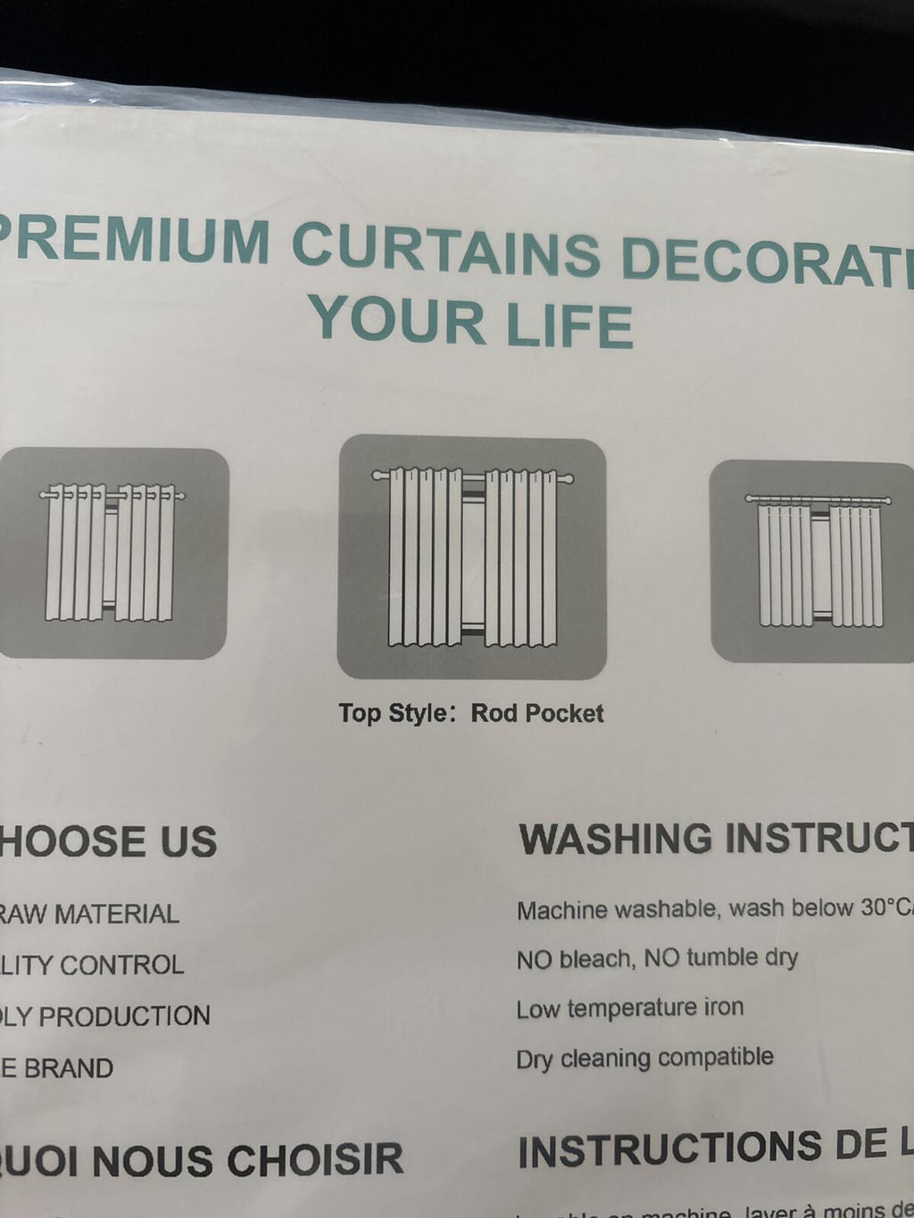 Premium Linen look Curtains 2 Panel Set, Rod Pocket, 55W x 68 L Each Panel