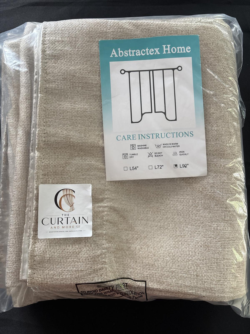 Textured fully lined Linen look Rustic Curtains 54Wx92L inches