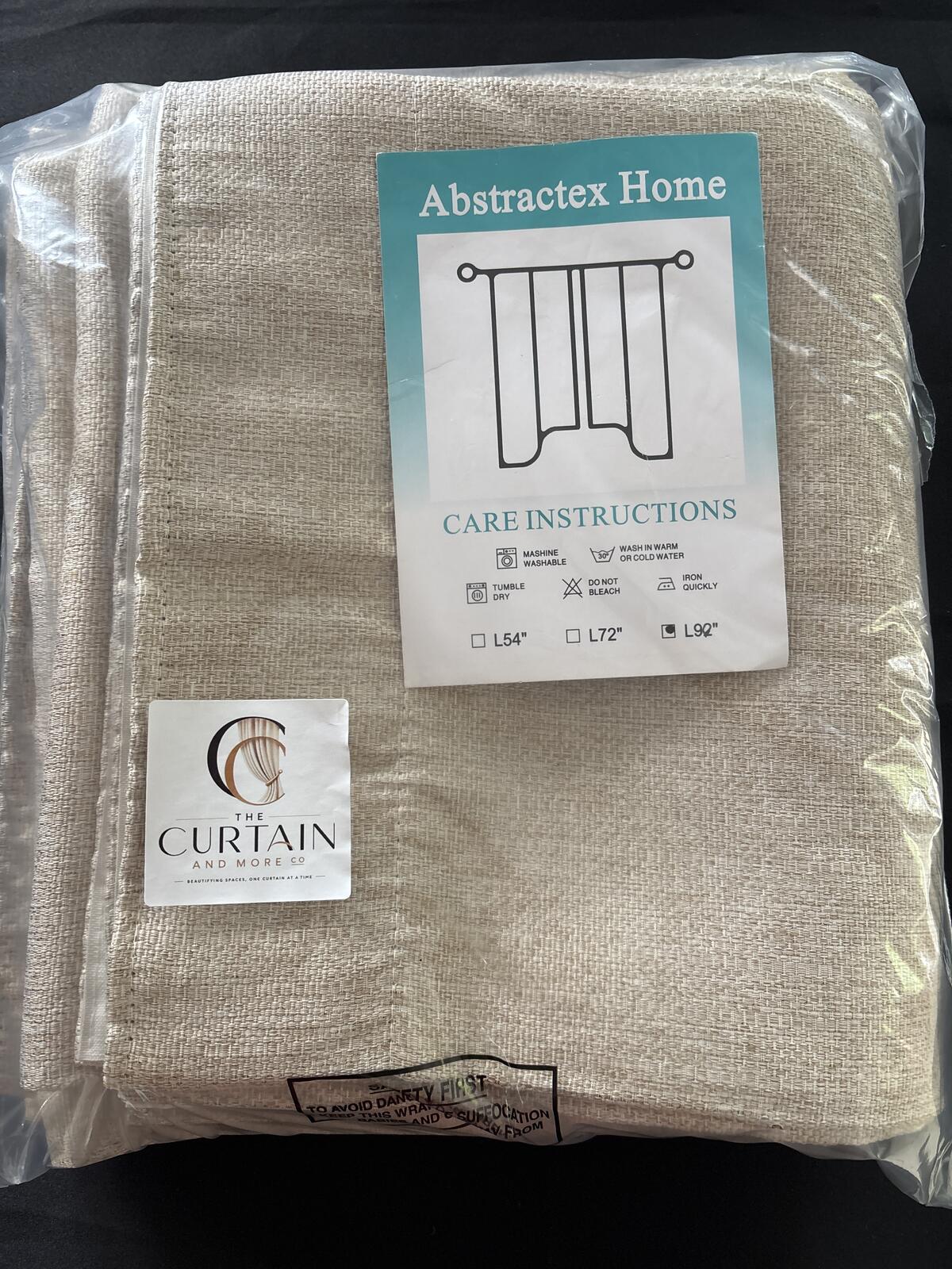 Textured fully lined Linen look Rustic Curtains 54Wx92L inches