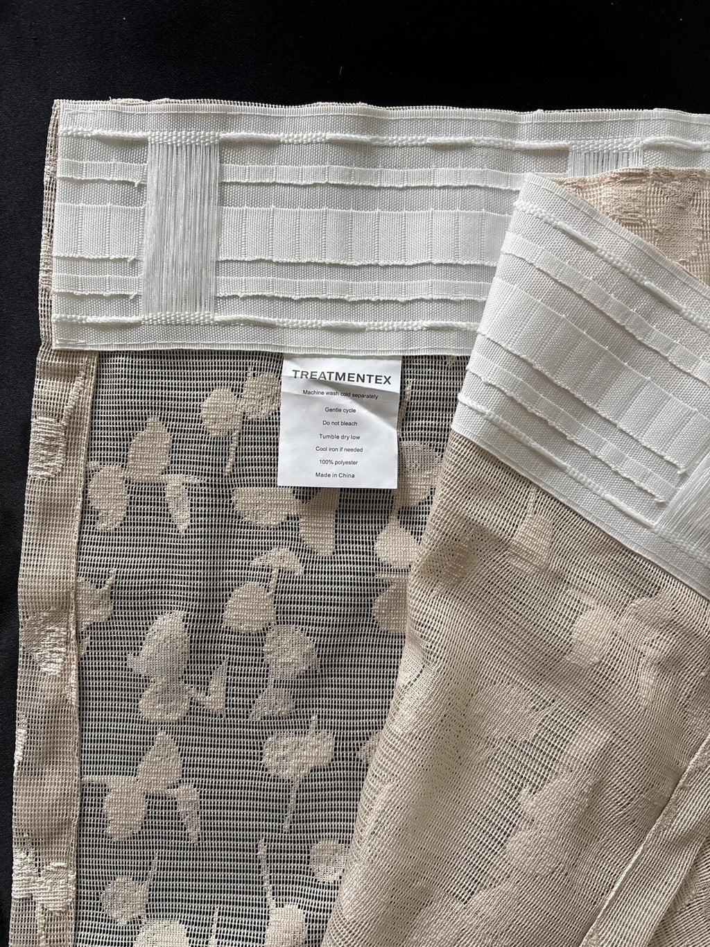 Vintage style Lace Curtains in beige 2 panels 54Wx54L inches