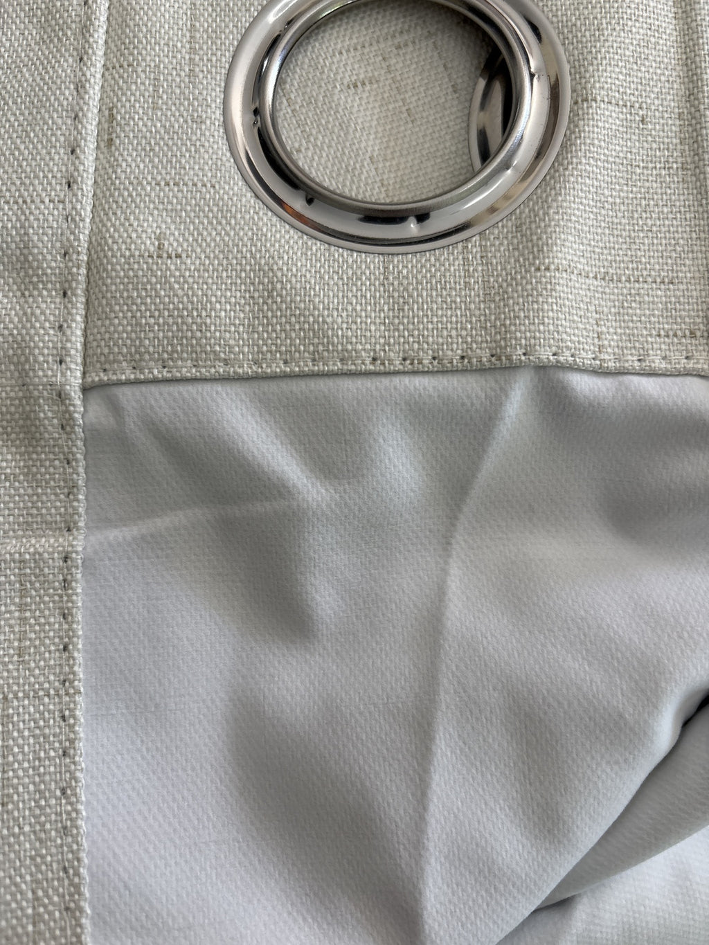 Textured Ivory Linen look Curtains lined Blackout 66Wx72L x 2 panels
