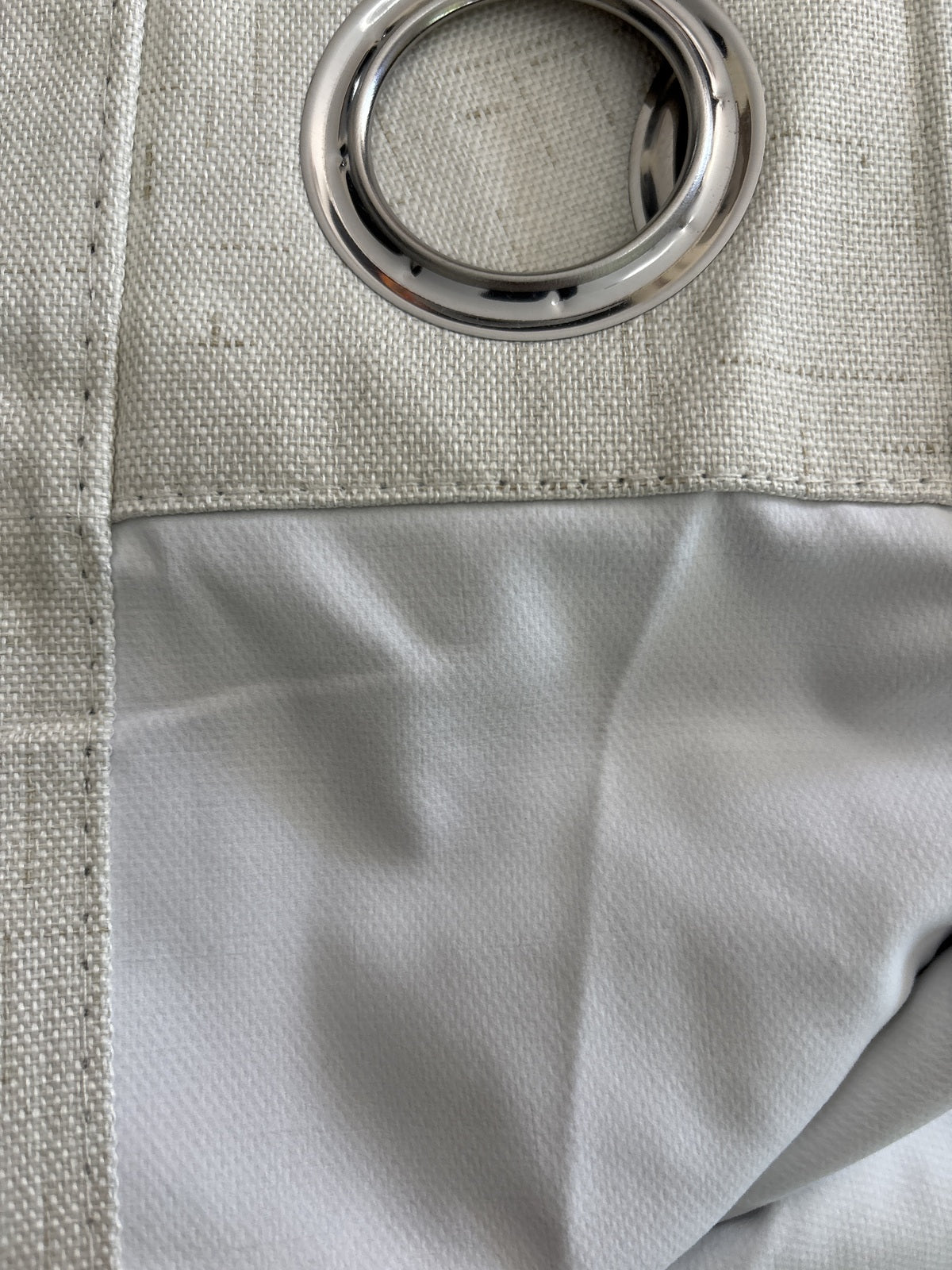 Textured Ivory Linen look Curtains lined Blackout 66Wx72L x 2 panels