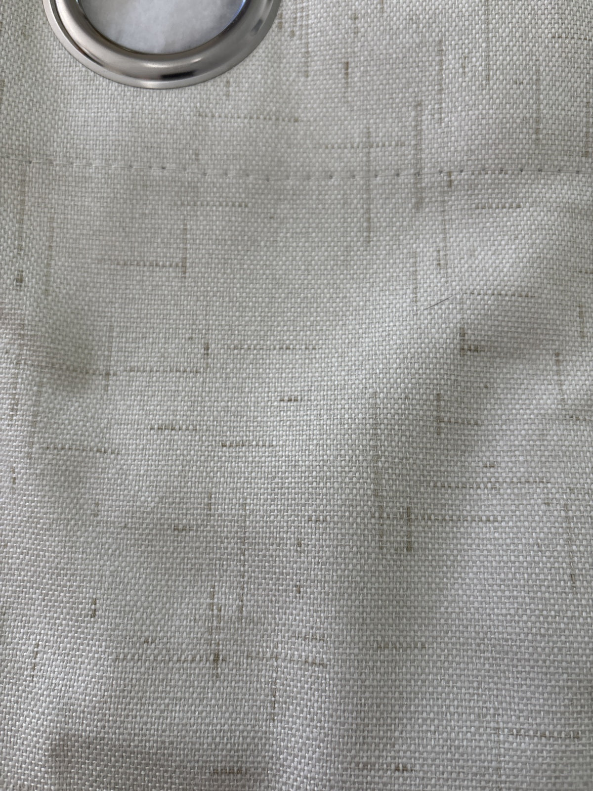 Textured Ivory Linen look Curtains lined Blackout 66Wx72L x 2 panels