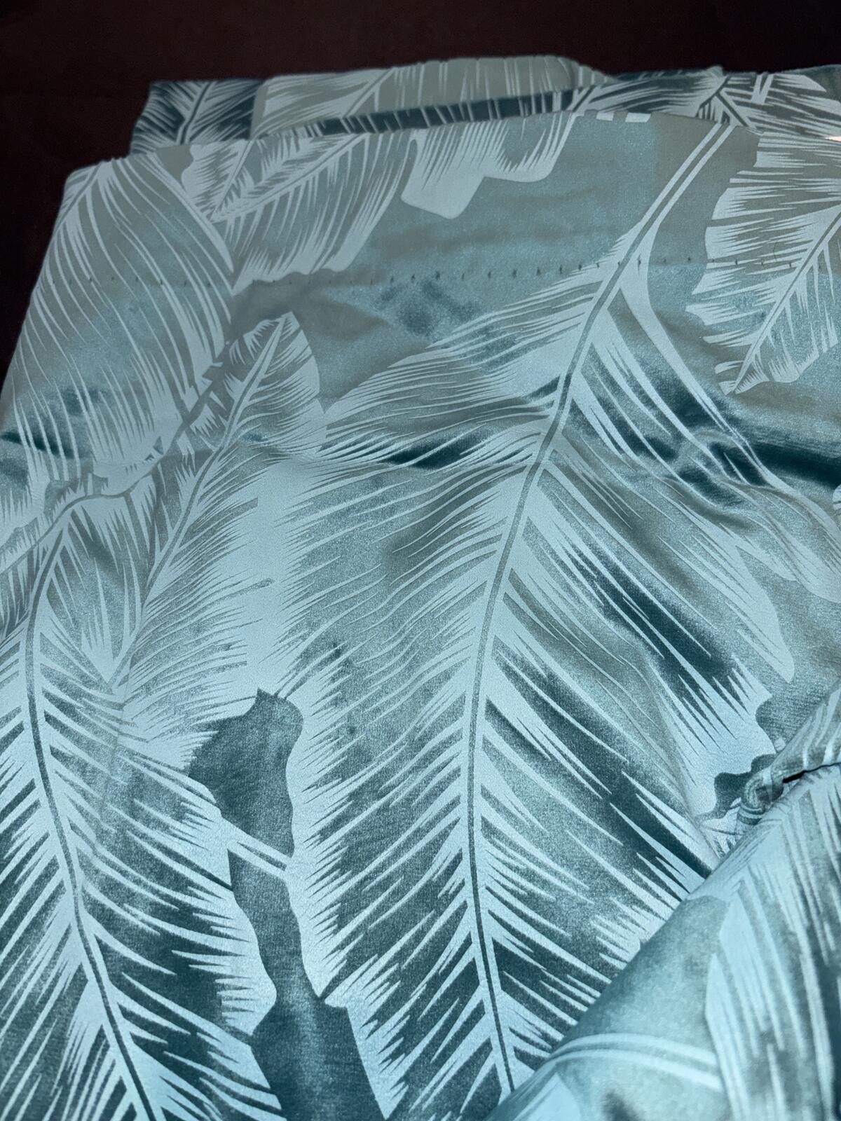 One large Velvet Teal curtain 66Wx90 L