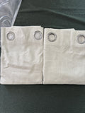 Textured Ivory Linen look Curtains lined Blackout 66Wx72L x 2 panels
