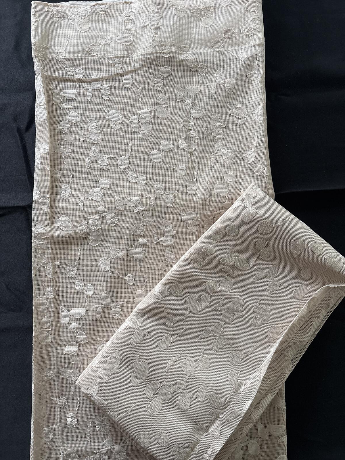 Vintage style Lace Curtains in beige 2 panels 54Wx54L inches