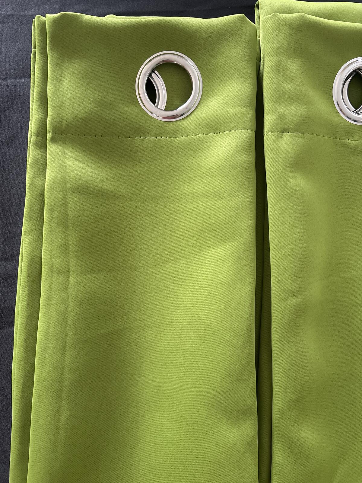 Vibrant Green Super soft Blackout Curtains W42 x L84 Inch Two Panels