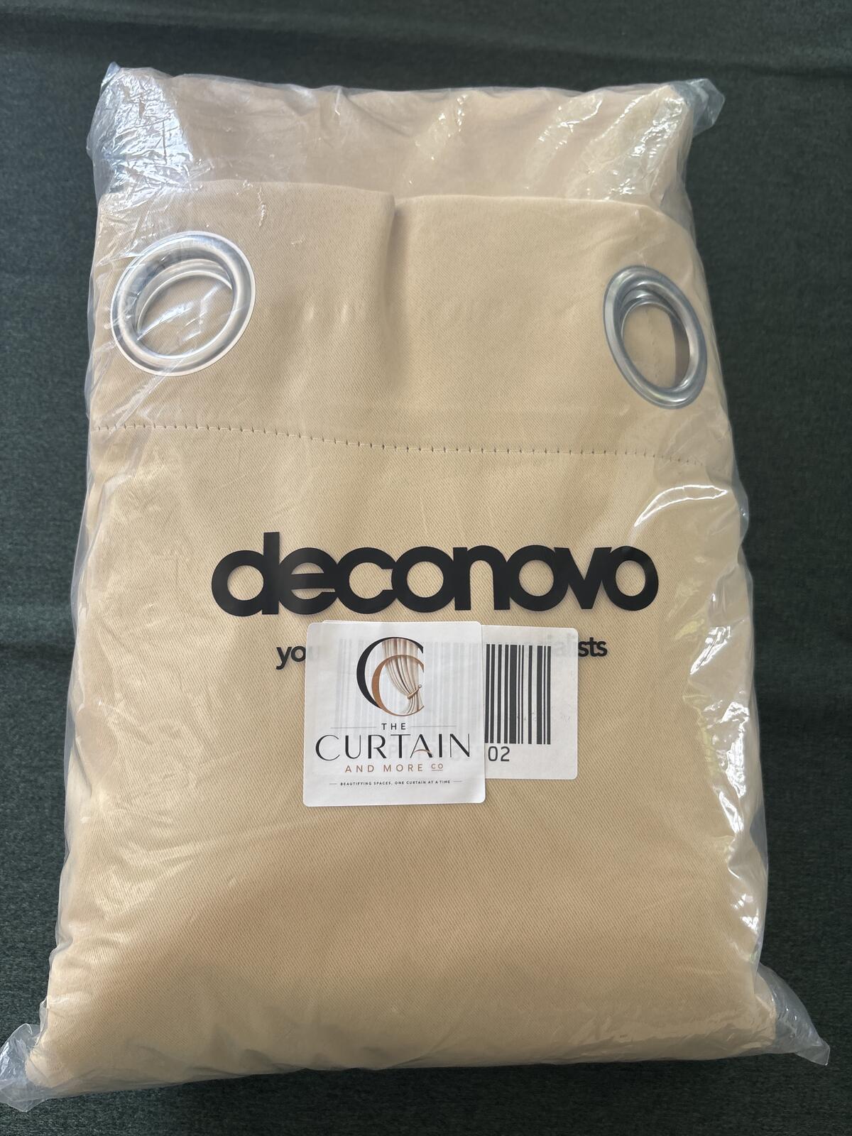Biscotti Beige Eyelet Curtains L90x90W x 2 panels