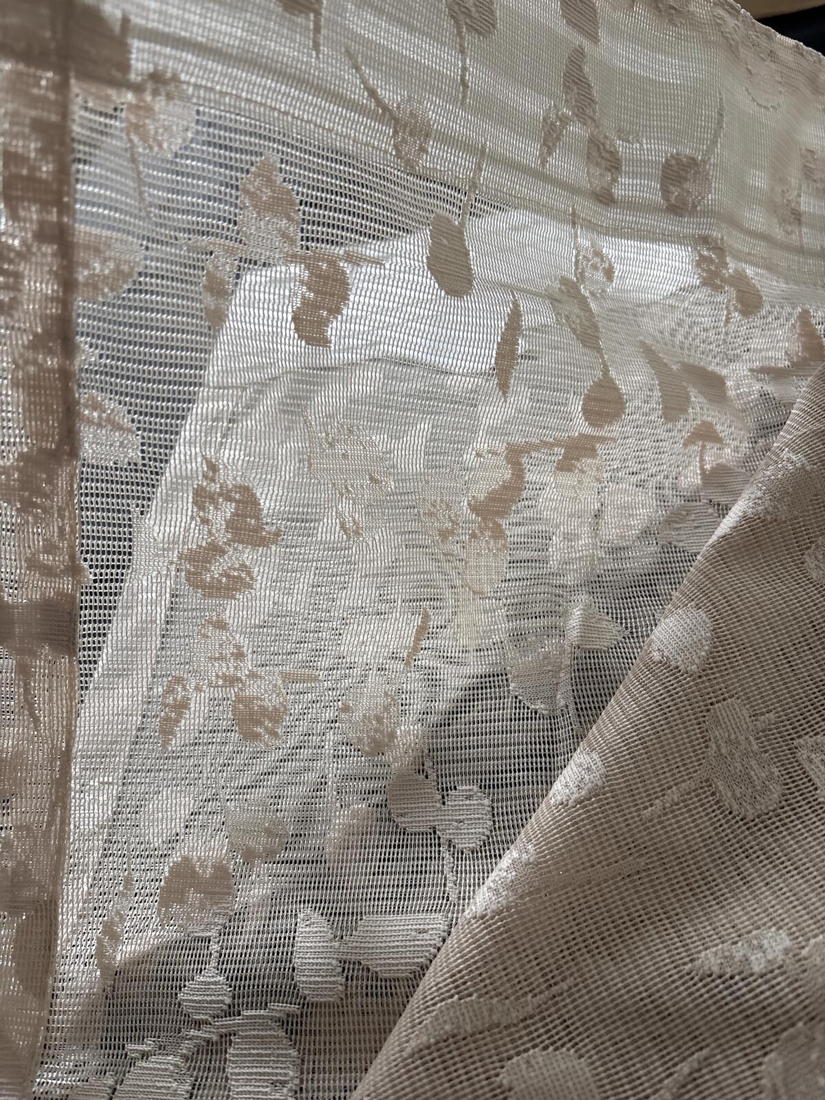 Vintage style Lace Curtains in beige 2 panels 54Wx54L inches
