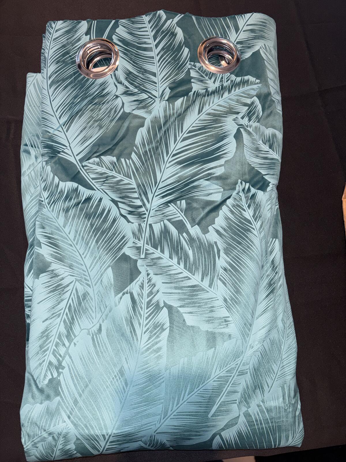One large Velvet Teal curtain 66Wx90 L