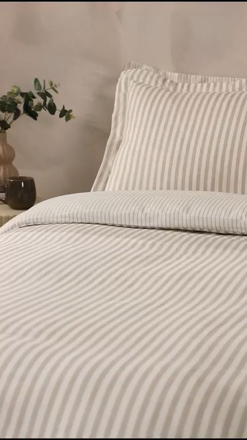 Yard Hebden Reversible 100% Cotton Duvet Cover & Pillowcase Set Natural